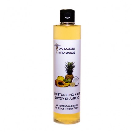 MOISTURIZING HAIR AND BODY SHAMPOO ΜΕ ΠΑΝΘΕΝΟΛΗ ΚΑΙ ΜΕΤΑΞΙ ΜΕ ΑΡΩΜΑ TROPICAL FRUITS 300ml